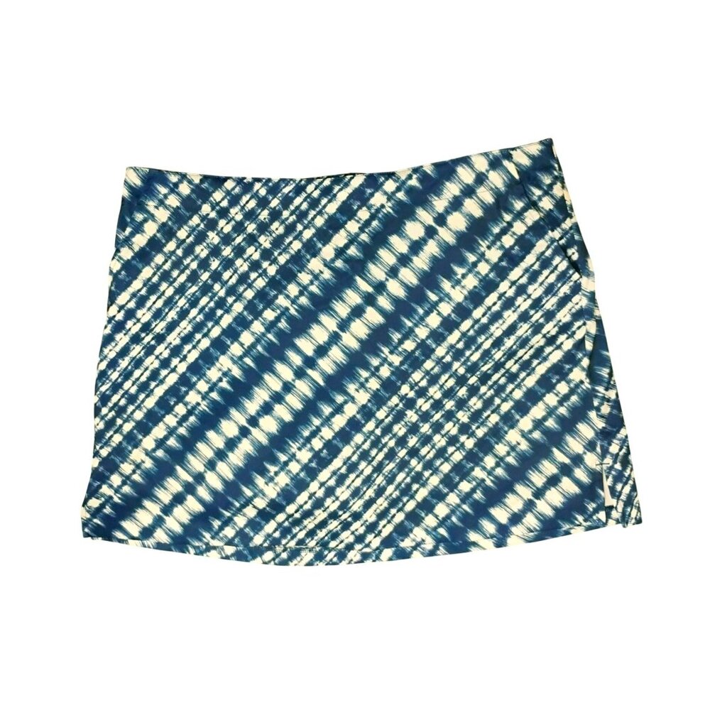Lady Hagen Womens Tie-Dye Print Golf Skort Size 16 Blue White Pockets